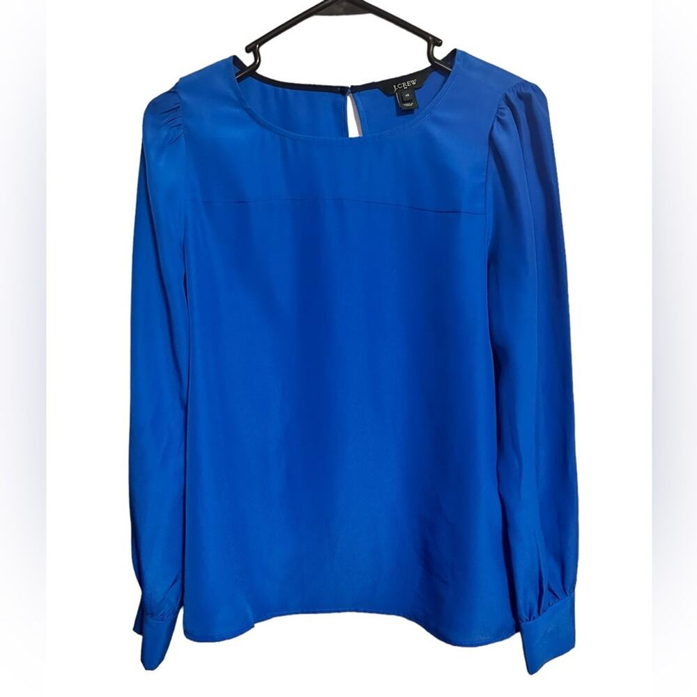 J. Crew Royal Blue Long Sleeve Blouse Size XS Office Wear